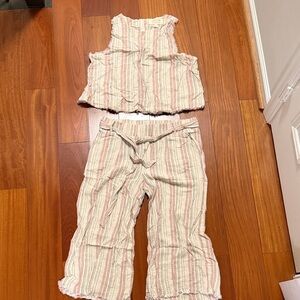 Cloth & Stone - Striped Sleeveless Top and Pants Set - Size M